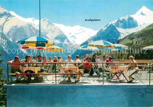 AK / Ansichtskarte Kaprun Gasthaus Glocknerblick mit Grossglockner Hohe Tauern und Stausee Kat. Kaprun