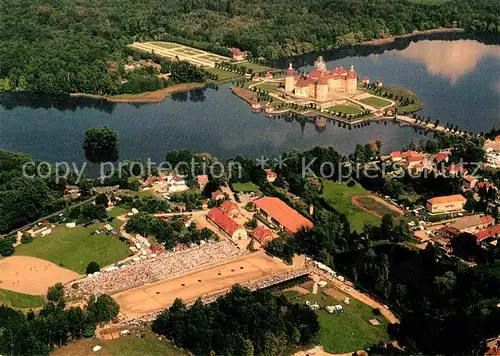 AK / Ansichtskarte Dresden Fliegeraufnahme Moritzburg Hengstparade Kat. Dresden Elbe