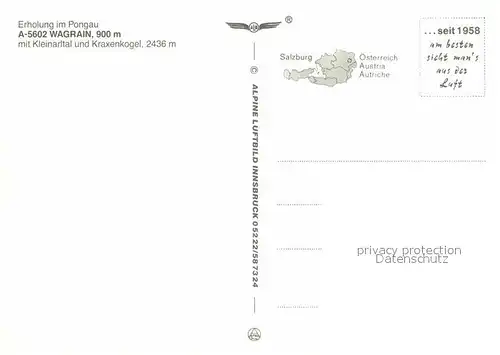 AK / Ansichtskarte Wagrain Salzburg Fliegeraufnahme mit Kleinarltal und Kraxenkogel Kat. Wagrain