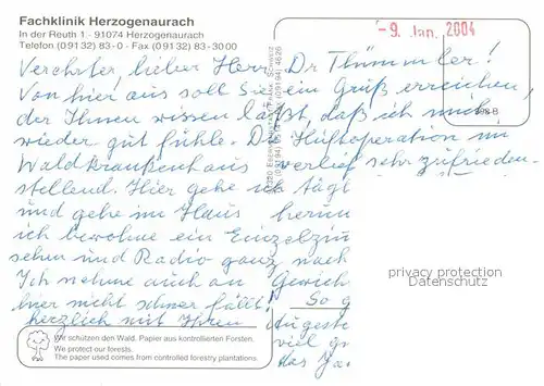 AK / Ansichtskarte Herzogenaurach Fachklinik  Kat. Herzogenaurach