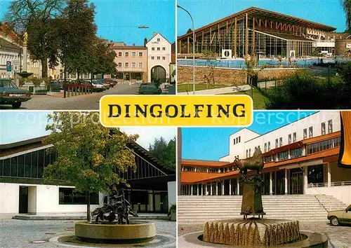 AK / Ansichtskarte Dingolfing Marienplatz Schwimmbad Caprima Eishalle Rathaus Kat. Dingolfing
