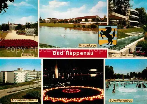 AK / Ansichtskarte Bad Rappenau Kurpark Kurparksee Appartementhaus Sole Wellenbad Kat. Bad Rappenau