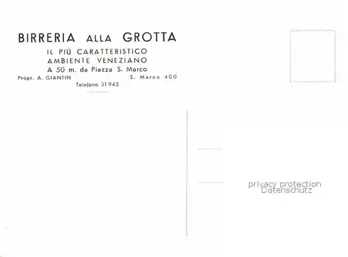 AK / Ansichtskarte Venedig Venezia Birreria alla Grotta  Kat. 