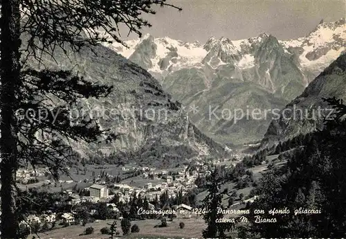 AK / Ansichtskarte Courmayeur Aosta Panorama Gletscher Monte Bianco Kat. Aosta