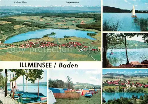 AK / Ansichtskarte Illmensee Allgaeuer Alpen Bregenzerwald Campingplatz Bootshafen Panoramen Kat. Illmensee