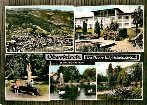 AK / Ansichtskarte Oberkirch Baden Stadtgarten Brunnen Teich Panorama Kat. Oberkirch