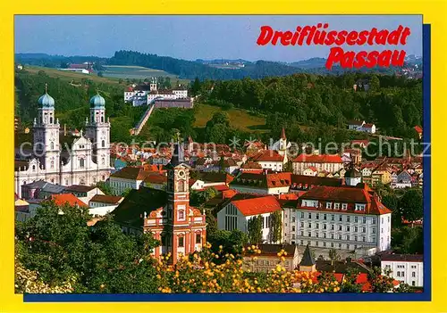 AK / Ansichtskarte Passau Dreifluessestadt Dom Sankt Stephan Pfarrkirche Sankt Paul Kloster Kat. Passau