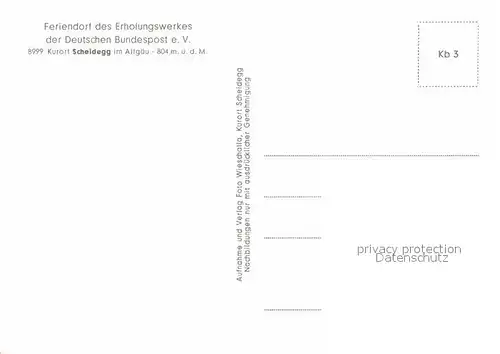 AK / Ansichtskarte Scheidegg Allgaeu Feriendorf Erholungswerk Deutsche Bundespost Kat. Scheidegg