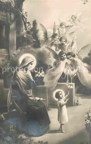 AK / Ansichtskarte Engel Heilige Maria mit Christkind  Kat. Religion