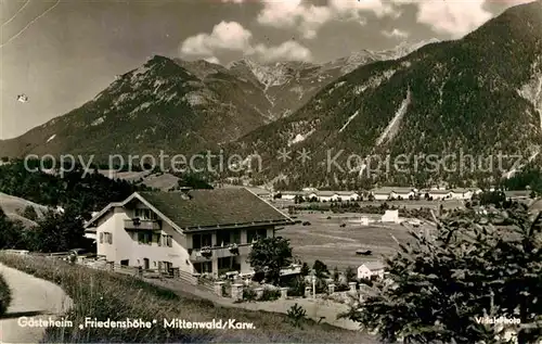 AK / Ansichtskarte Mittenwald Karwendel Tirol Gaesteheim Friedenshoehe Kat. Schwaz