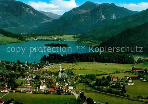 AK / Ansichtskarte Schliersee mit Jaegerkamp und Brecherspitze Bayerische Alpen Fliegeraufnahme Kat. Schliersee