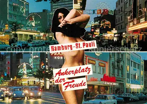 AK / Ansichtskarte St Pauli bei Nacht "Ankerplatz der Freude" Kat. Hamburg