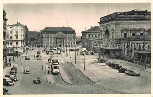 AK / Ansichtskarte Strassenbahn Mannheim Hauptbahnhof Kat. Strassenbahn