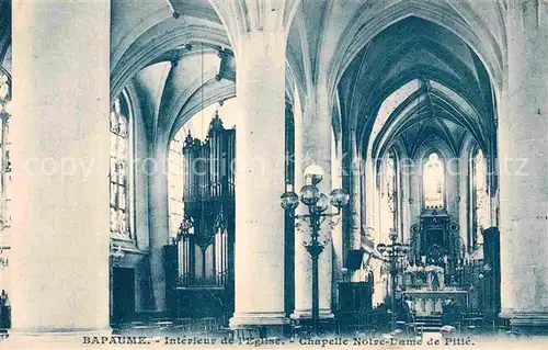 AK / Ansichtskarte Bapaume Interieur de l Eglise Chapelle Notre Dame de Pitte Kat. Bapaume