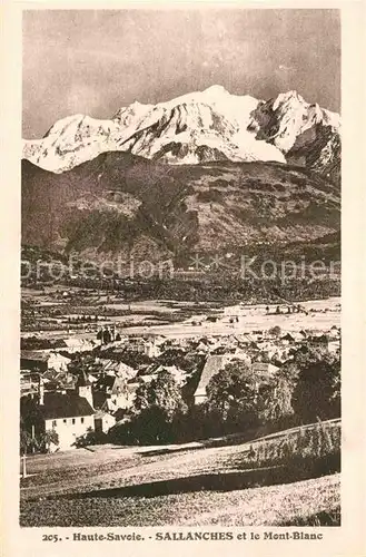 AK / Ansichtskarte Sallanches Panorama et le Mont Blanc Haute Savoie Kat. Sallanches