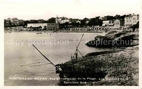 AK / Ansichtskarte Pontaillac Royan Vue d ensemble de la Plage les rochers de la Corniche Sud Kat. La Rochelle
