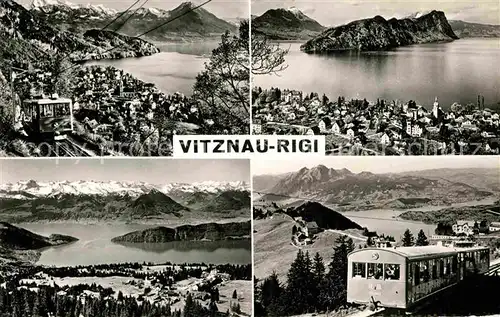 AK / Ansichtskarte Vitznau Panorama Vierwaldstaettersee Rigibahn Alpen Kat. Vitznau