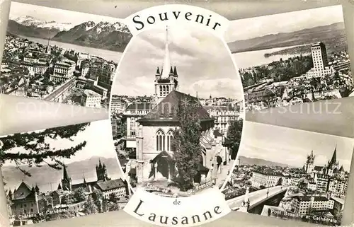 AK / Ansichtskarte Lausanne VD Vues generales Alpes Tour Bel Air et le Jura Chateau Cathedrale Eglise Pont Bessiere Kat. Lausanne