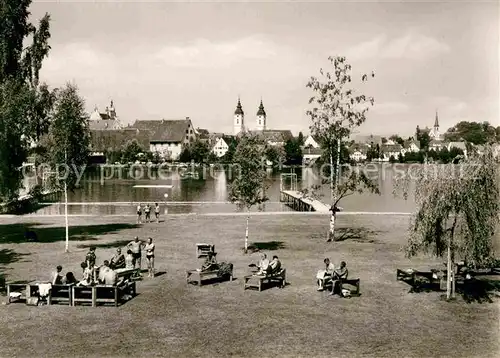 AK / Ansichtskarte Bad Waldsee Â‚tra 

Stadtblick vom Strandbad Cafe Kat. Bad Waldsee