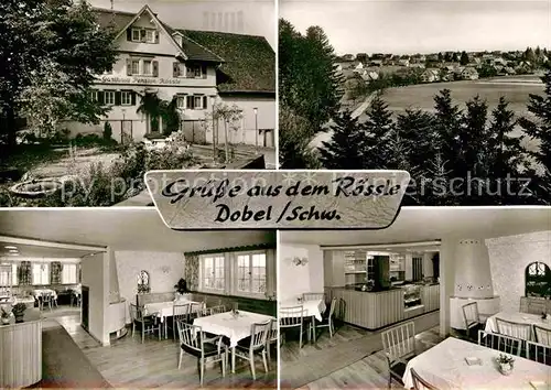 AK / Ansichtskarte Dobel Schwarzwald Gasthof Pension zum Roessle Gastraeume Panorama Kat. Dobel