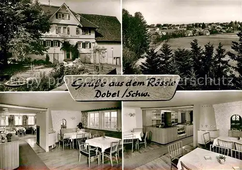 AK / Ansichtskarte Dobel Schwarzwald Gasthof Pension Zum Roessle Gastraeume Panorama Kat. Dobel