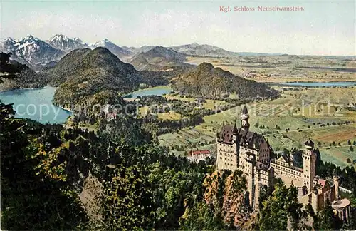 AK / Ansichtskarte Fuessen Allgaeu Neuschwanstein Panorama Kat. Fuessen