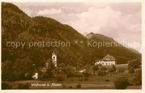 AK / Ansichtskarte Weissensee Fuessen Kirche Kat. Fuessen