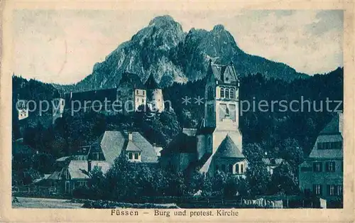 AK / Ansichtskarte Fuessen Allgaeu Burg Kirche Kat. Fuessen