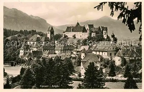 AK / Ansichtskarte Fuessen Allgaeu Panorama Schloss Kat. Fuessen