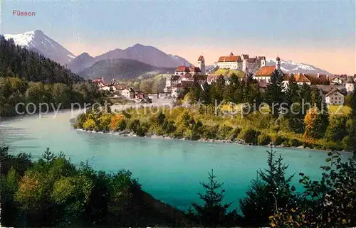 AK / Ansichtskarte Fuessen Allgaeu Panorama Schloss Kat. Fuessen