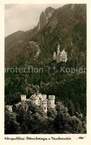 AK / Ansichtskarte Fuessen Allgaeu Koenigsschloesser Hohenschwangau Neuschwanstein Kat. Fuessen