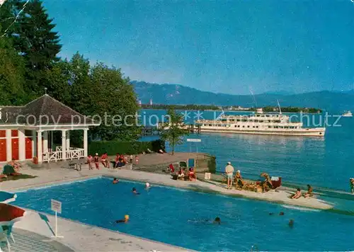 AK / Ansichtskarte Bad Schachen Lindau Hotel am See Swimming Pool Faehre Kat. Lindau (Bodensee)