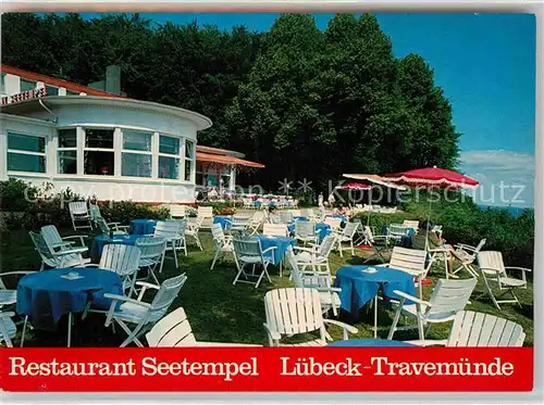 AK / Ansichtskarte Travemuende Ostseebad Restaurant Seetempel Gartenterrasse Kat. Luebeck