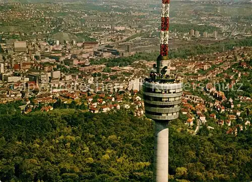 AK / Ansichtskarte Stuttgart Fliegeraufnahme mit Fernsehturm Kat. Stuttgart