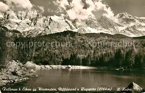 AK / Ansichtskarte Zugspitze mit Frillensee bei Eibsee Waxenstein Riffelwand Zugspitze Kat. Garmisch Partenkirchen