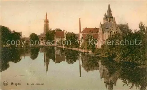 AK / Ansichtskarte Bruges Flandre Lac d Amour Eglise Kat. 