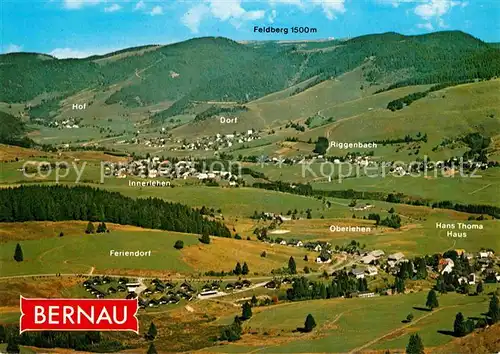 AK / Ansichtskarte Bernau Schwarzwald Fliegeraufnahme mit Feldberg Kat. Bernau im Schwarzwald