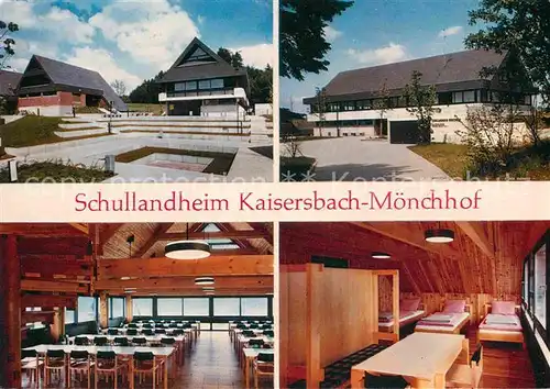 AK / Ansichtskarte Moenchhof Kaisersbach Schullandheim Speisesaal Schlafraum Kat. Kaisersbach