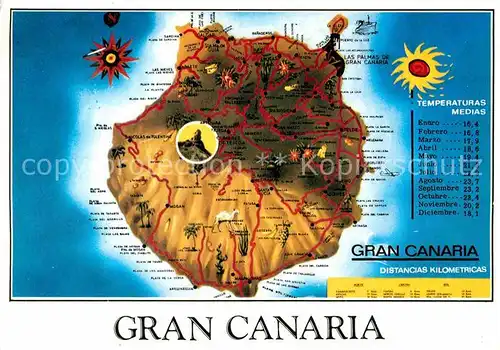 AK / Ansichtskarte Gran Canaria Inselkarte Kat. Spanien