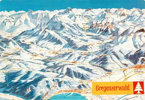 AK / Ansichtskarte Bregenzerwald Panoramakarte