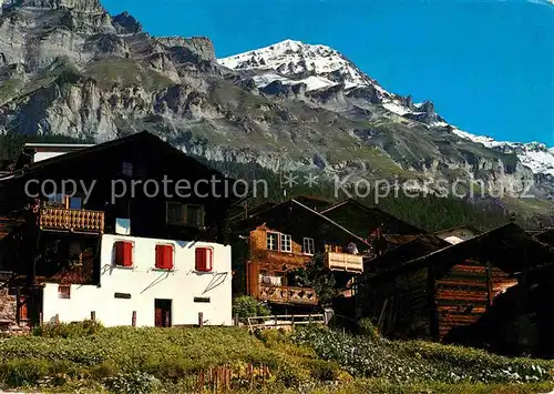 AK / Ansichtskarte Leukerbad Altes Doerfli mit Rinderhorn Berner Alpen Kat. Loeche les Bains