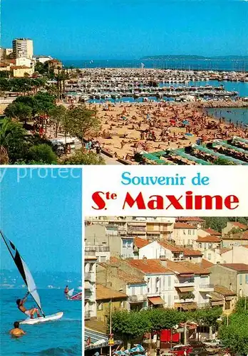 AK / Ansichtskarte Sainte Maxime sur Mer Var Strand Hafen Windsurfen Ortsmotiv Kat. Sainte Maxime