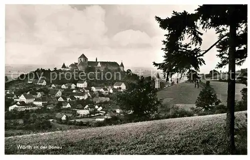 AK / Ansichtskarte Woerth Donau Panorama Burg Kat. Woerth a.d.Donau