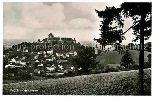 AK / Ansichtskarte Woerth Donau Panorama Burg Kat. Woerth a.d.Donau