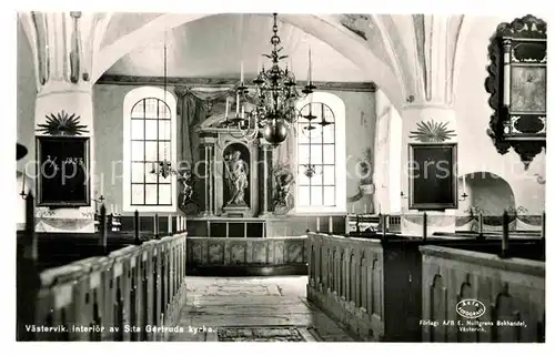 AK / Ansichtskarte Vaestervik Interioer av Sta Gertruda kyrka Kirche Innenansicht Kat. Vaestervik