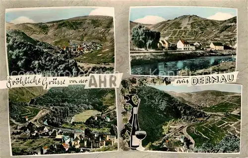 AK / Ansichtskarte Dernau Ahr Panorama Ahrtal handcoloriert Kat. Dernau