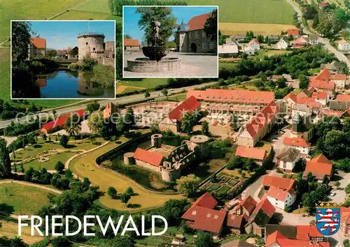 AK / Ansichtskarte Friedewald Hessen Fliegeraufnahme Wasserburgeuine Heimatmuseum Schlosspark Kat. Friedewald