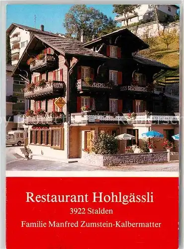 AK / Ansichtskarte Stalden OW Restaurant Holgaessli Kat. Stalden OW