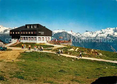 AK / Ansichtskarte Fiesch Kuehboden Bergrestaurant Eggishorn Berwandern Alpenpanorama Kat. Fiesch