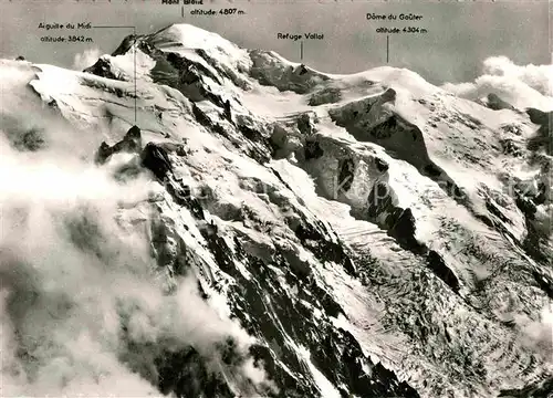 AK / Ansichtskarte Mont Blanc Gebirgspanorama Aiguille du Midi  Kat. Chamonix Mont Blanc